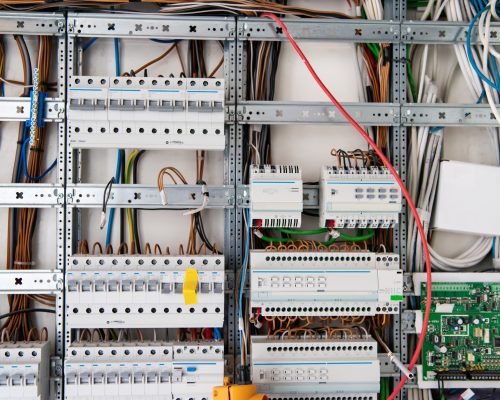 new automated system of electric power supply and distribution. Electric boxes with high-voltage equipment. The scheme for supplying electric power through the main and reserve channels