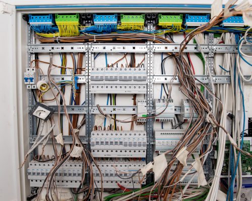 new automated system of electric power supply and distribution. Electric boxes with high-voltage equipment. The scheme for supplying electric power through the main and reserve channels